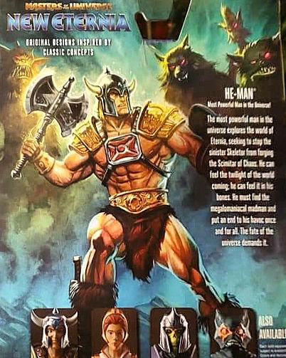 Cardback Artwork der New Eternia He-Man Figur aus der Masters of the Universe Revelation Masterverse Toyline von Mattel