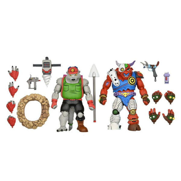 Dirtbag & Groundchuck Teenage Mutant Ninja Turtles Figuren von Neca aus der 1987er Cartoon Serie Teenage Mutant Hero Turtles