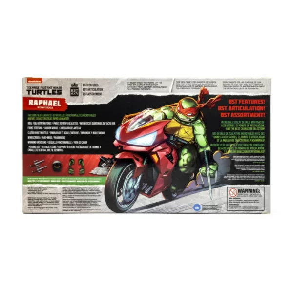 Raphael with Motorcycle Teenage Mutant Ninja Turtles (TMNT) BST AXN Figuren und rotes Motorrad von The Loyal Subjects in der IDW Comic Version