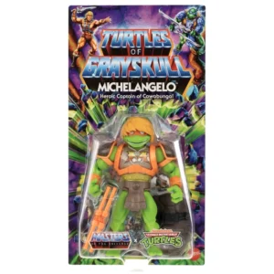 Michelangelo Turtles of Grayskull das MOTU x TMNT Crossover mit den Masters of the Universe Origins und Teenage Mutant Ninja Turtles Actionfiguren von Mattel
