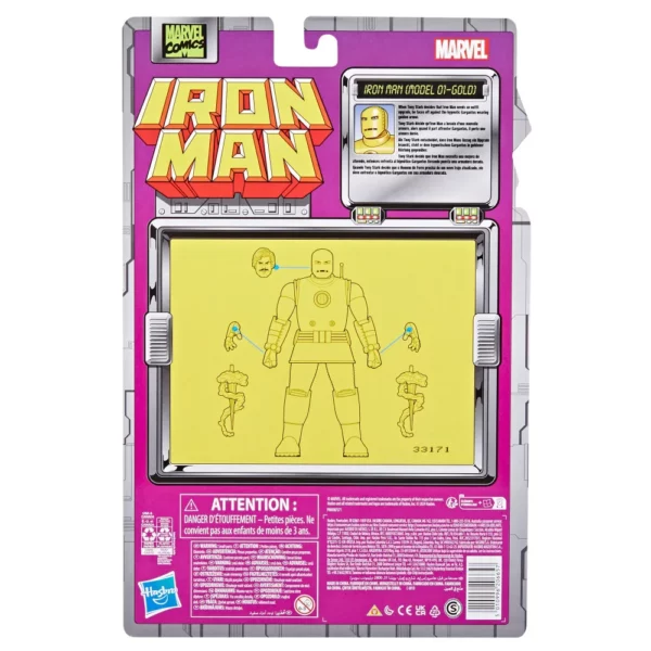 Iron Man (Model 01 Gold) Marvel Legends Series Retro Collection Figur von Hasbro aus den Iron Man Comics