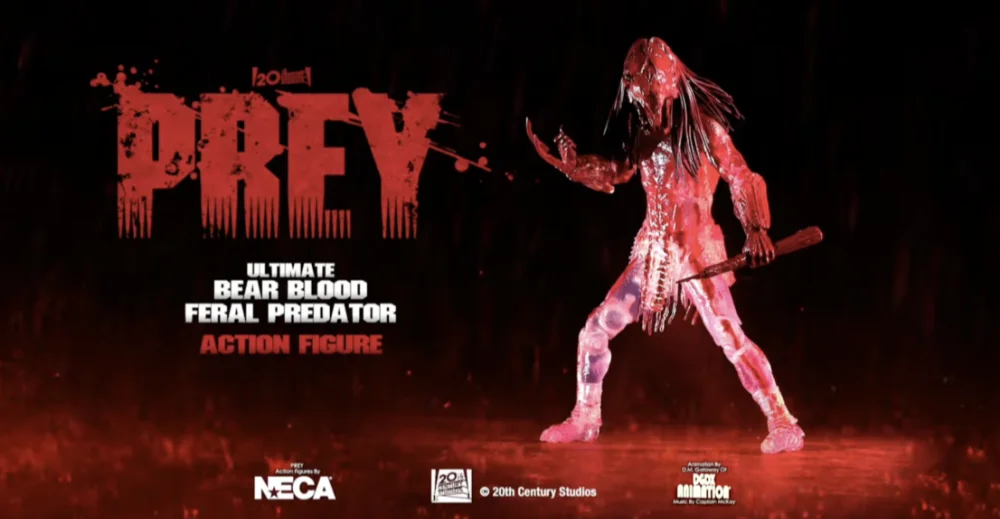 NECA präsentiert die Bear Blood Feral Predator 7" Actionfigur aus dem Film Prey