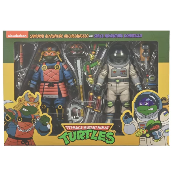 Samurai Adventure Michelangelo und Space Adventure Donatello Teenage Mutant Ninja Turtles (TMNT) Cartoon Figuren von NECA